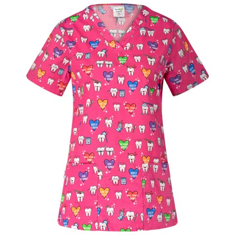 Bluza medyczna damska Bambina o wzorze TEETH