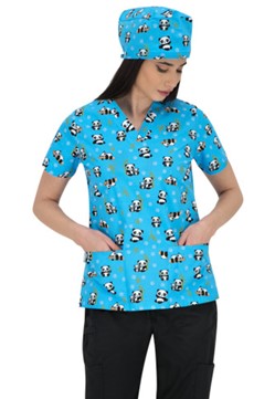 Bluza medyczna damska Bambina o wzorze PANDA