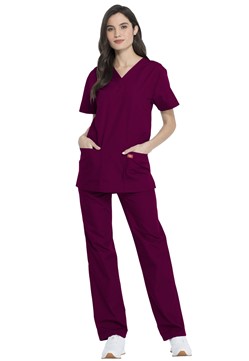 Zestaw bluza/spodnie medyczny unisex czerwone wino